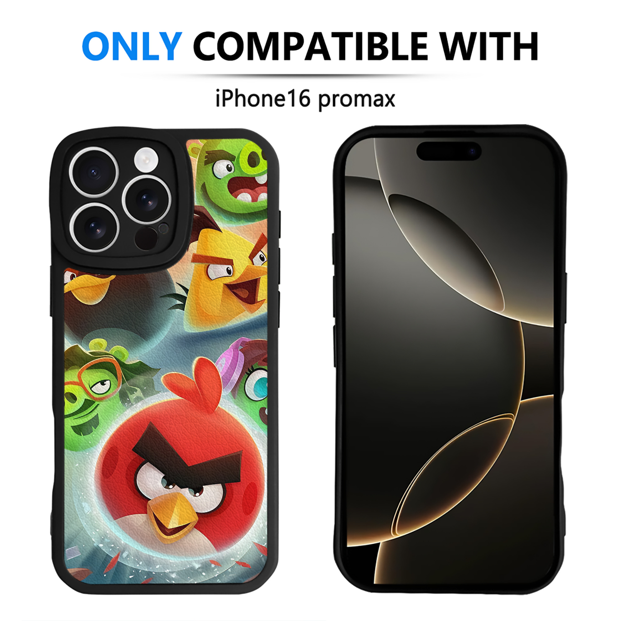 （画像用） Angry Birds アングリーバード 【iPhone 16シリーズ対応】シリコンスマホケース（レザー調） 材質：シリコン